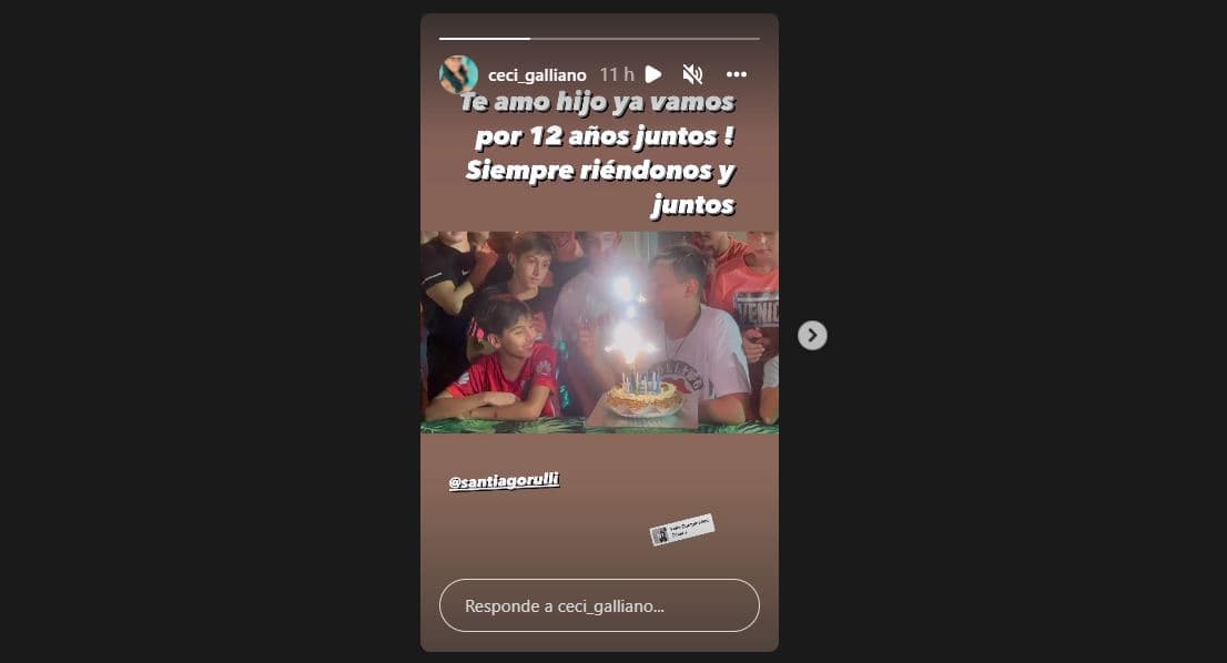 Cecilia Galliano sorprendió con foto del festejo de su hijo Santiago.