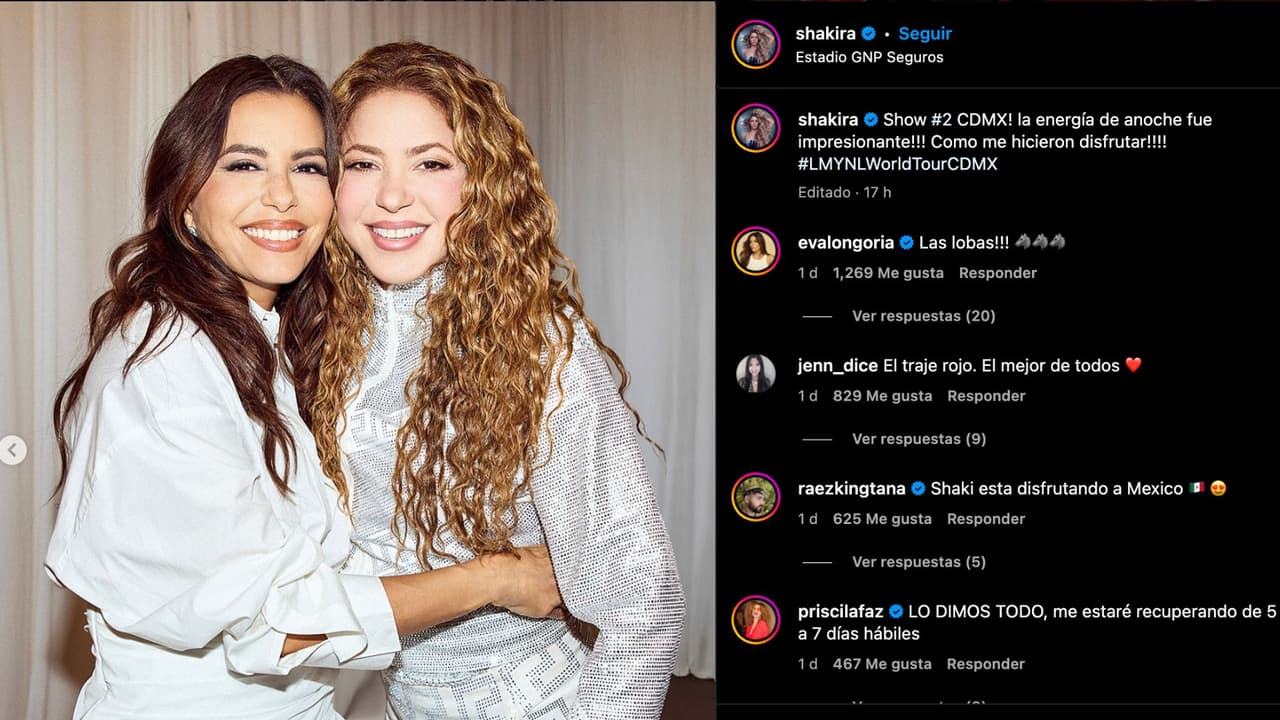 Shakira posteó en su Instagram la foto junto a Eva Longoria