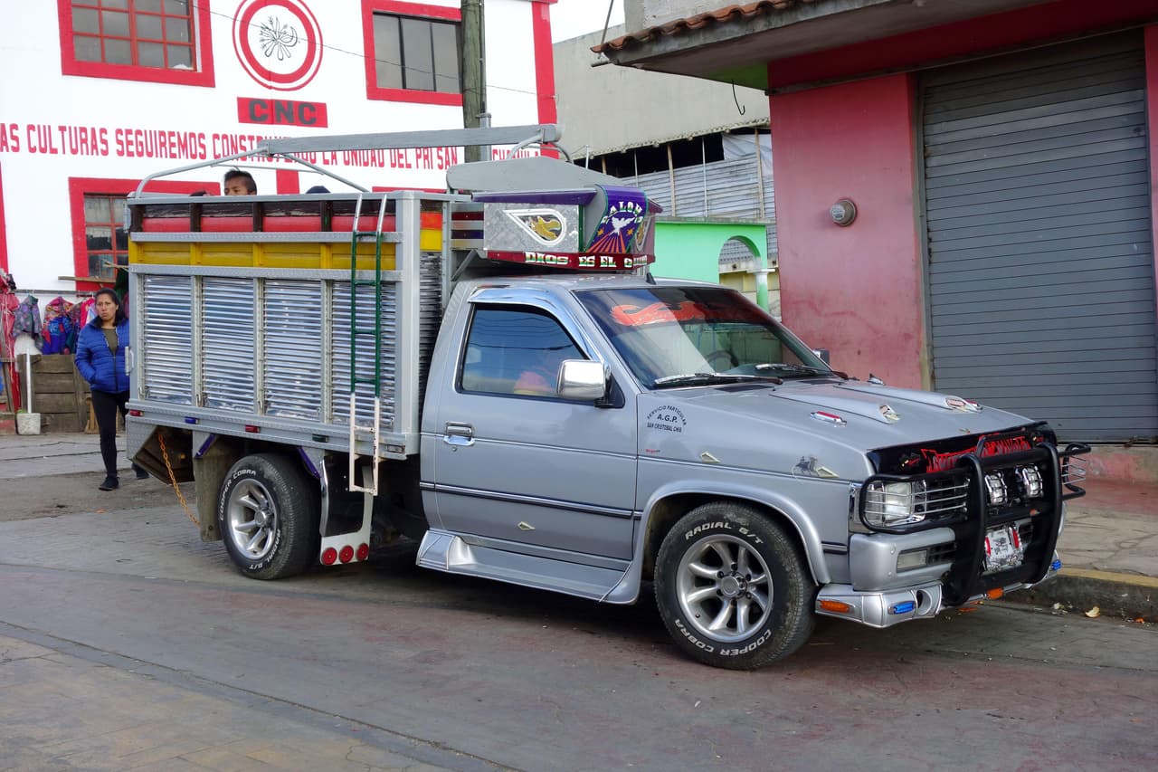 pickup truck, Chamula, state of Chiapas, Mexico, North America