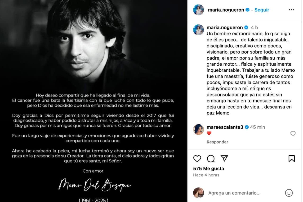 Rosa María Noguerón despide a Memo del Bosque.