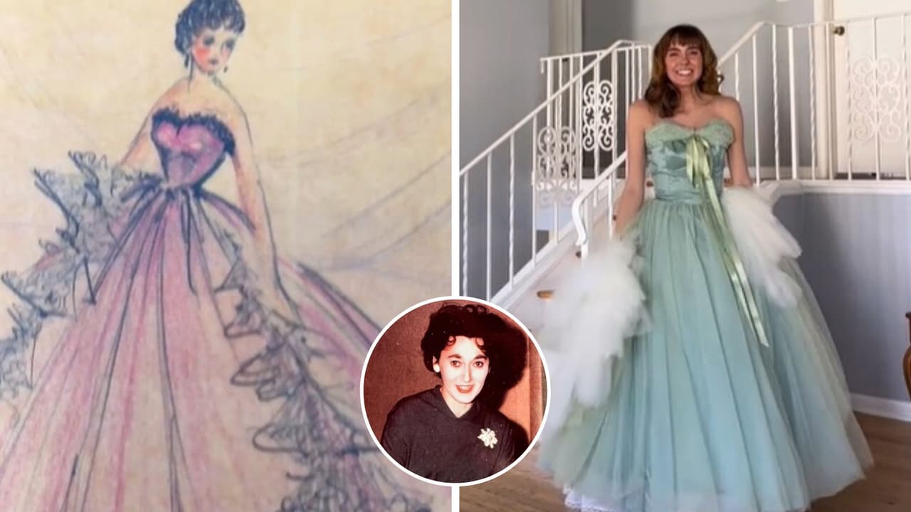 Joven crea los vestidos que su abuelita diseñó hace 84 años cuando estudiaba moda: así reaccionó a verlos