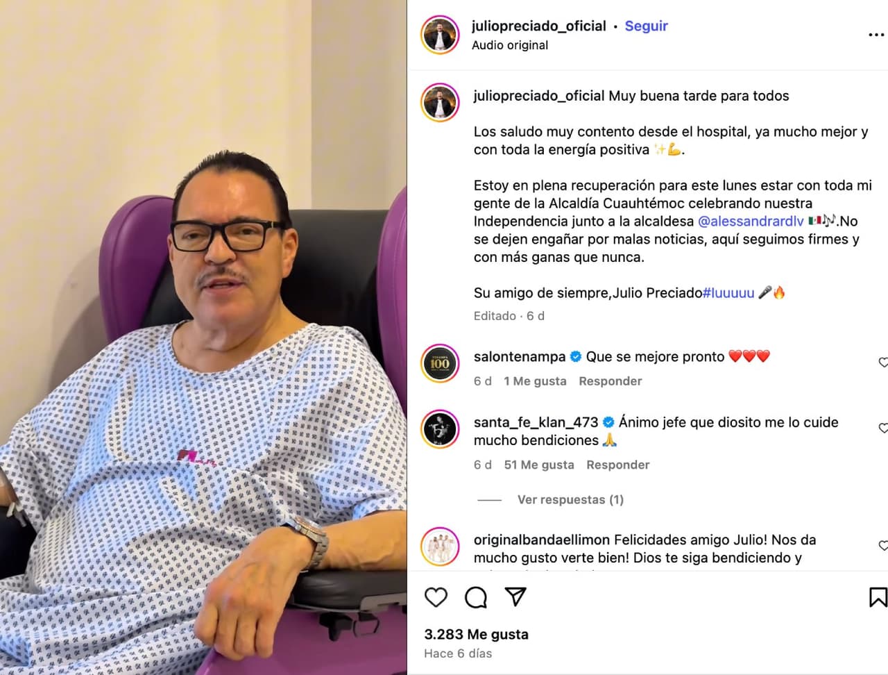 Julio Preciado reaparece tras ser interndo de emergencia.