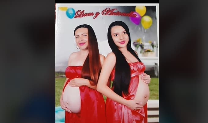 Madre e hija se embarazan al mismo tiempo y su video se vuelve viral.