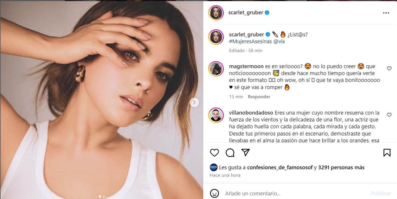 Captura de pantalla Instagram Scarlet Gruber