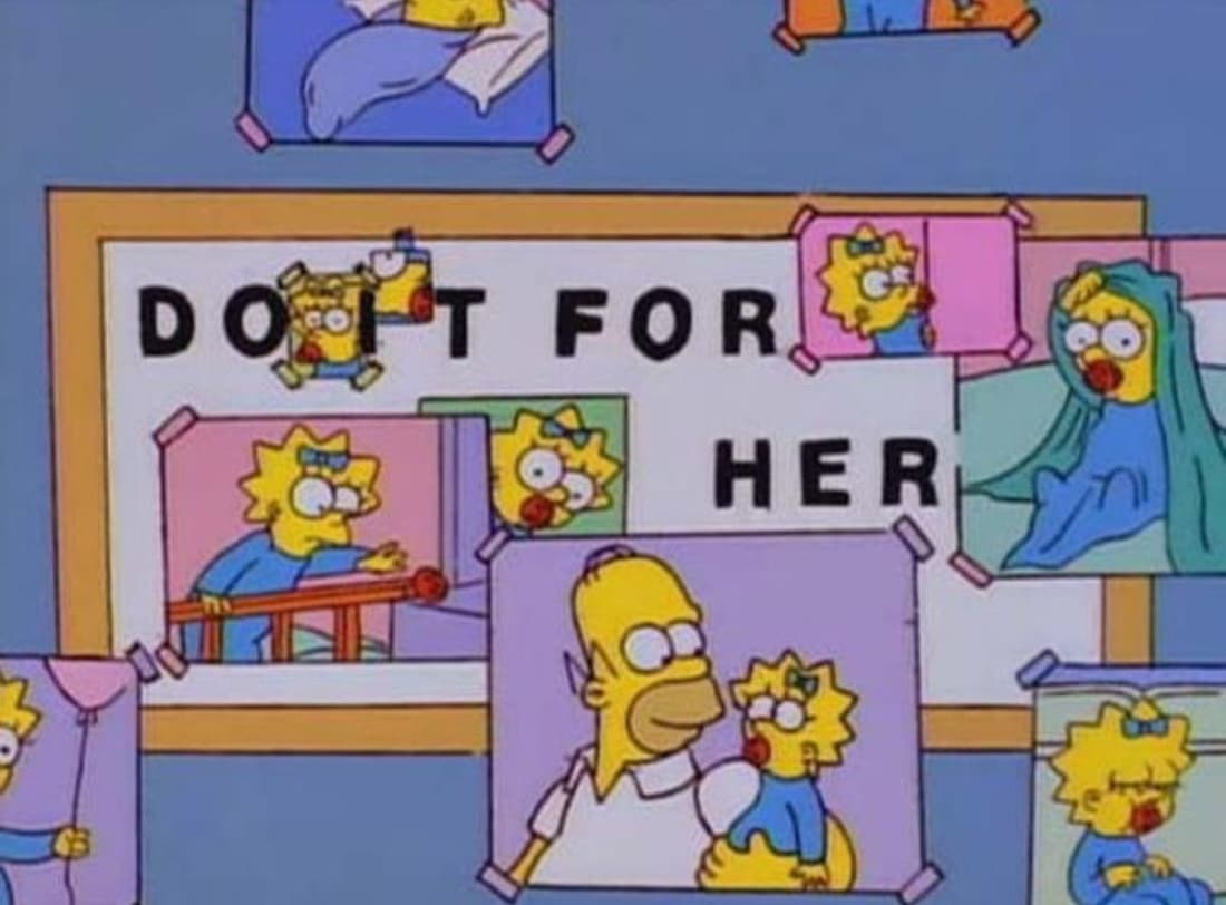 ¿Recuerdas cuando ‘Homero’ decide dejar su trabajo de ensueño para volver a la planta nuclear y darle un mejor futuro a su hija ‘Maggie’? (FOTO: FOX)