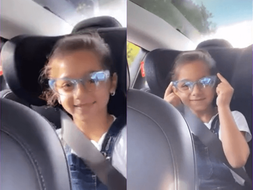 Hija de Adamari López posa, como modelo profesional, sus nuevos lentes