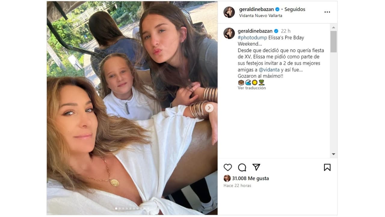 Geraldine Bazán y sus hijas.