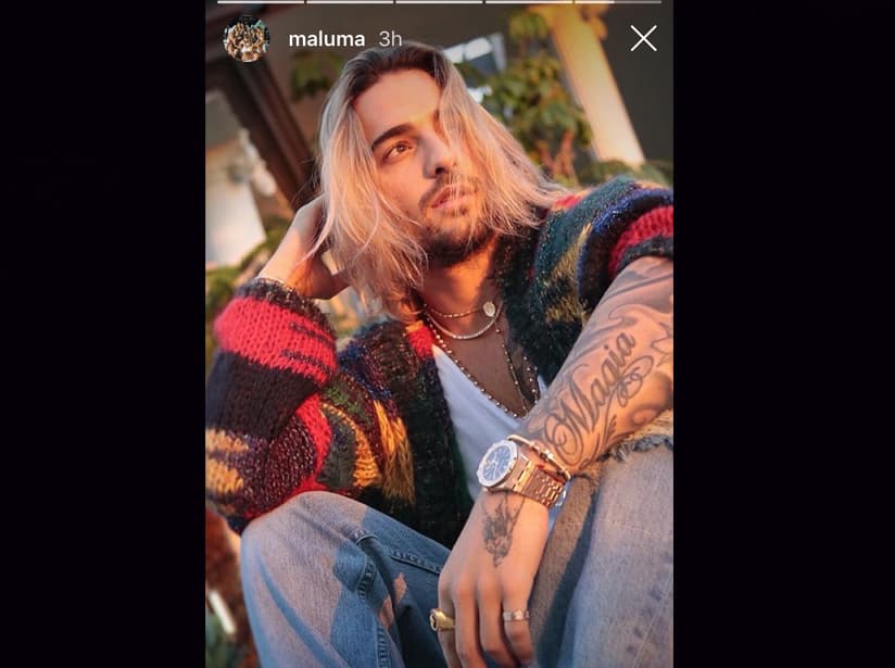 Maluma mostró en las redes su cambio de look
