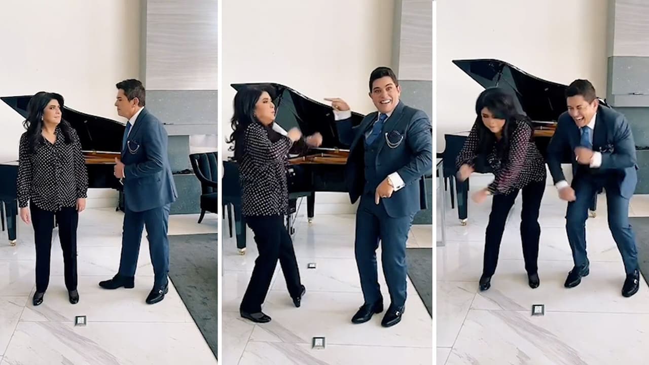 Victoria Ruffo y Ernesto Laguardia persignan el piso al ritmo de 'La Chona'