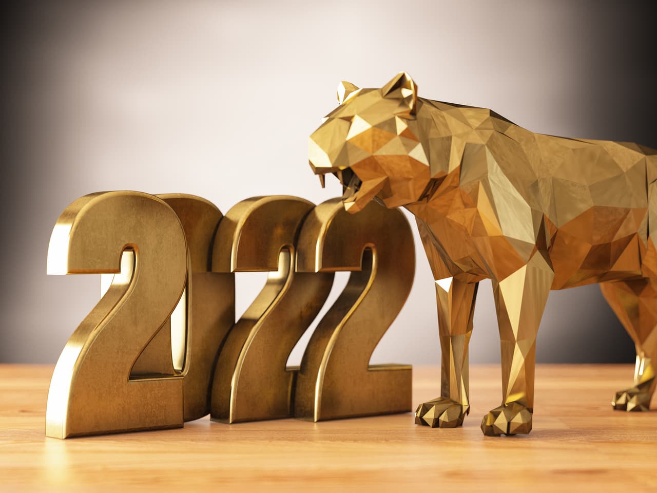 2022 Chinese Year of Tiger Concept. 3d Render