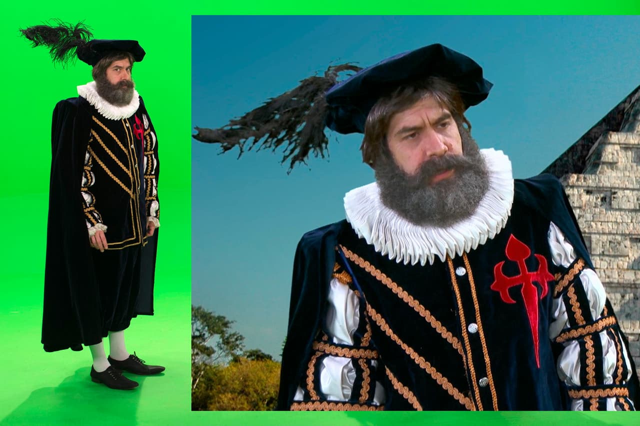 Claudio Herrera es Hernán Cortés.