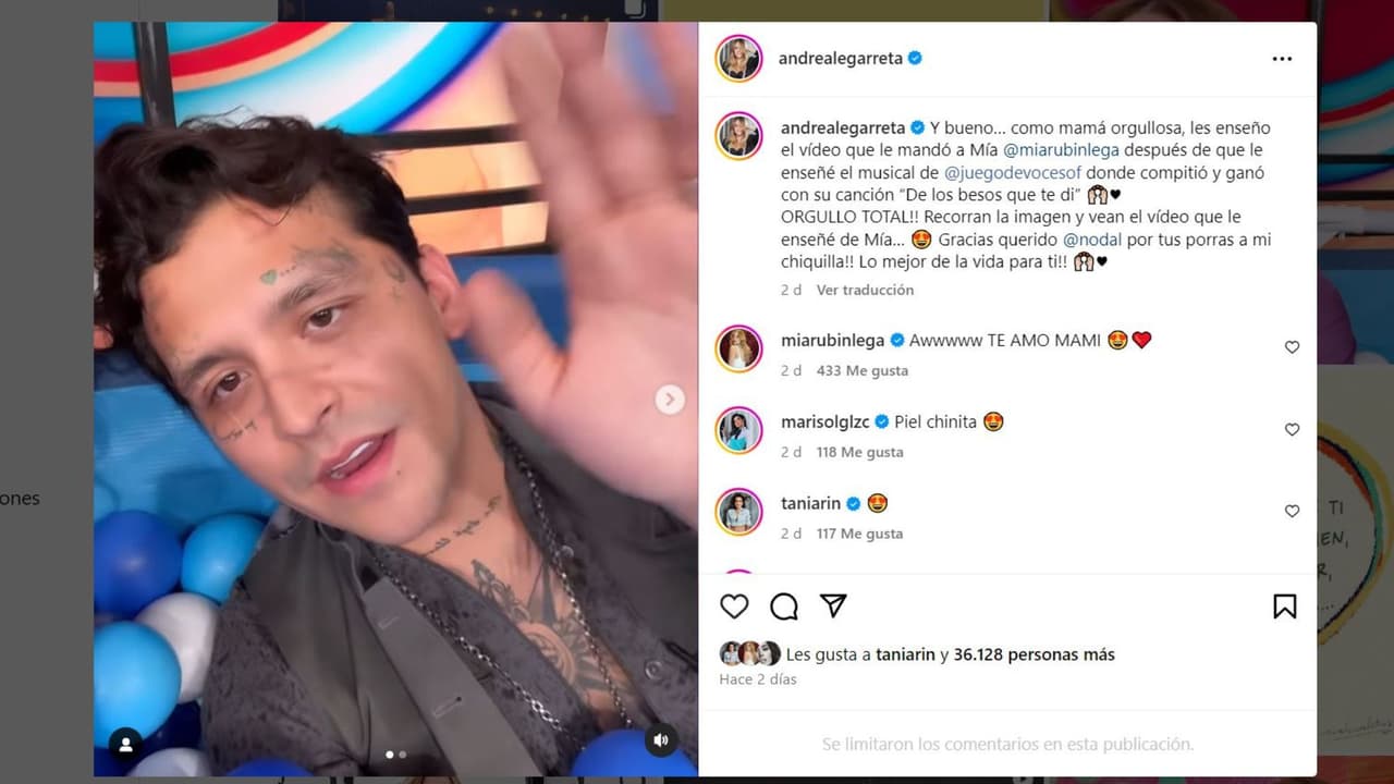 Nodal dedica mensaje a Mía Rubín.