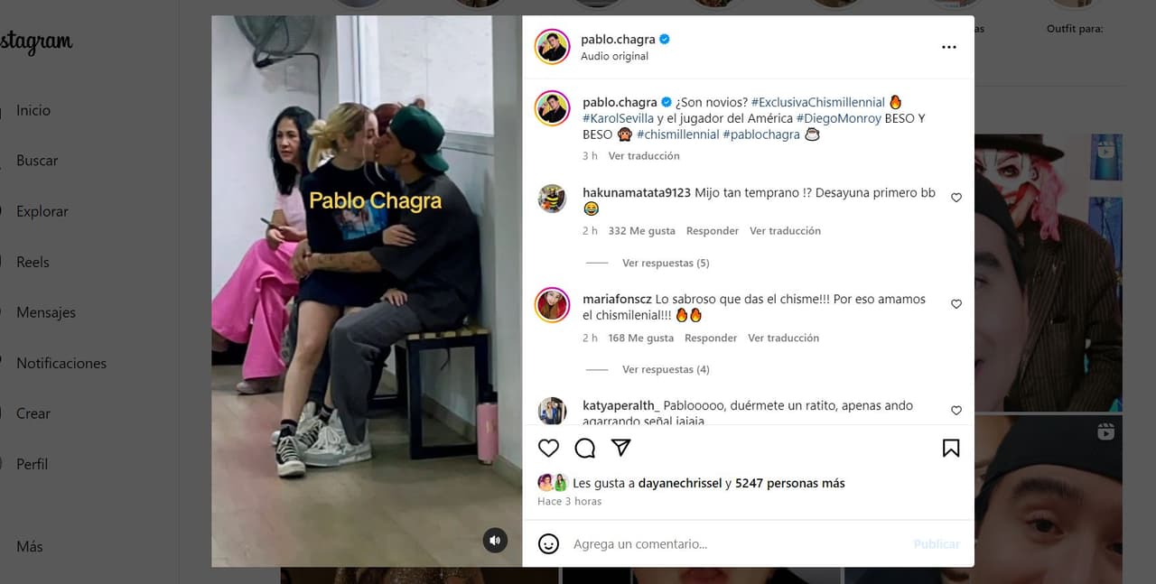 Captan a Karol Sevilla con el jugador del Club América, Diego Monroy.