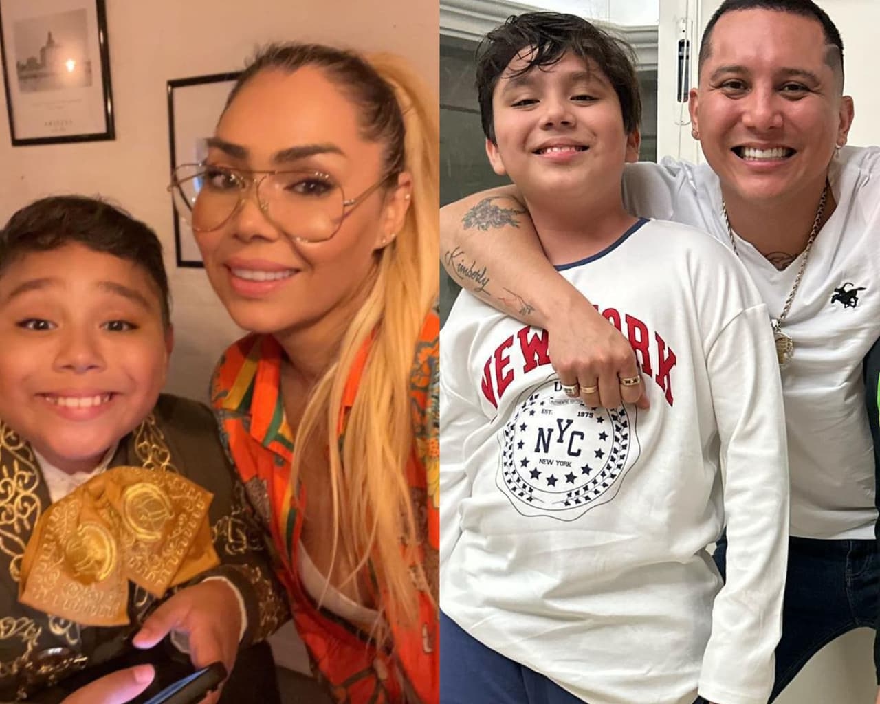 Edwin Luna, Erika Monclova y su hijo, Miguel.
