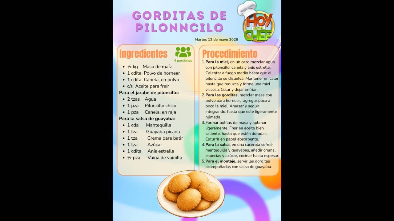 ¿Quieres preparar Gorditas de piloncillo? Hoy soy el Chef te da la receta completa