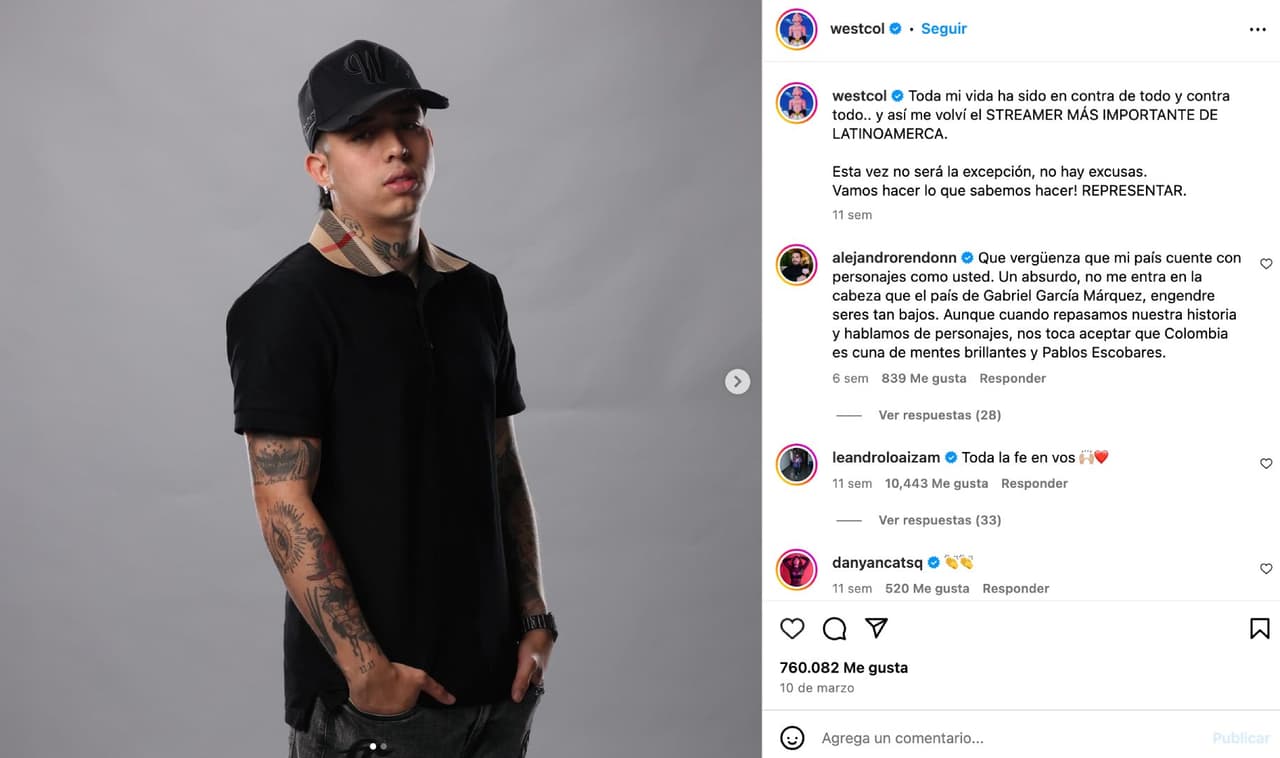 Westcol, streamer colombiano.
