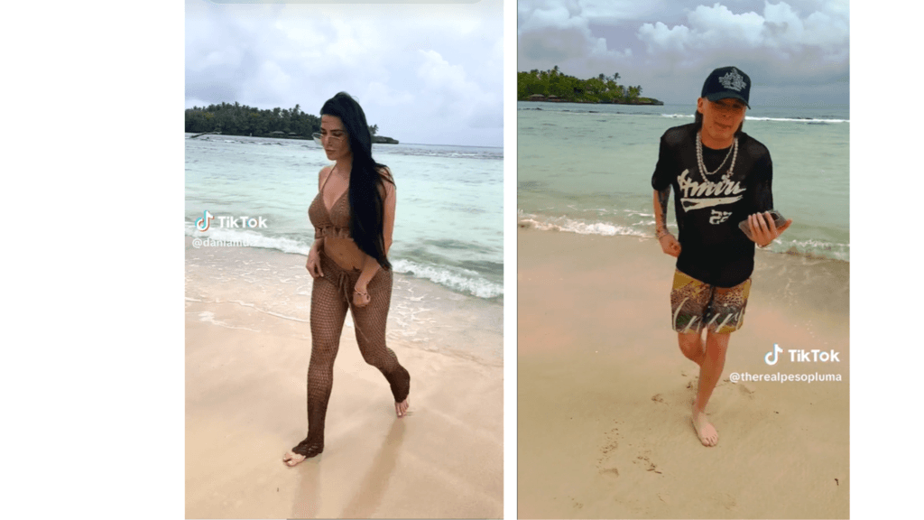 Dania Méndez y Peso Pluma compartieron imágenes en República Dominicana