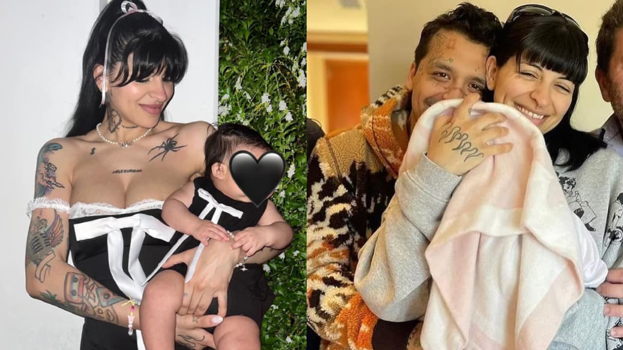 Cazzu muestra de cuerpo completo a su bebé: hija de Nodal luce un vestido de miles de pesos