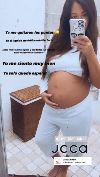 Mariana Echeverría aseguró que su bebé se encuentra en perfectas condiciones a poco más de una semana de ser intervenida por un cuadro de apendicitis.