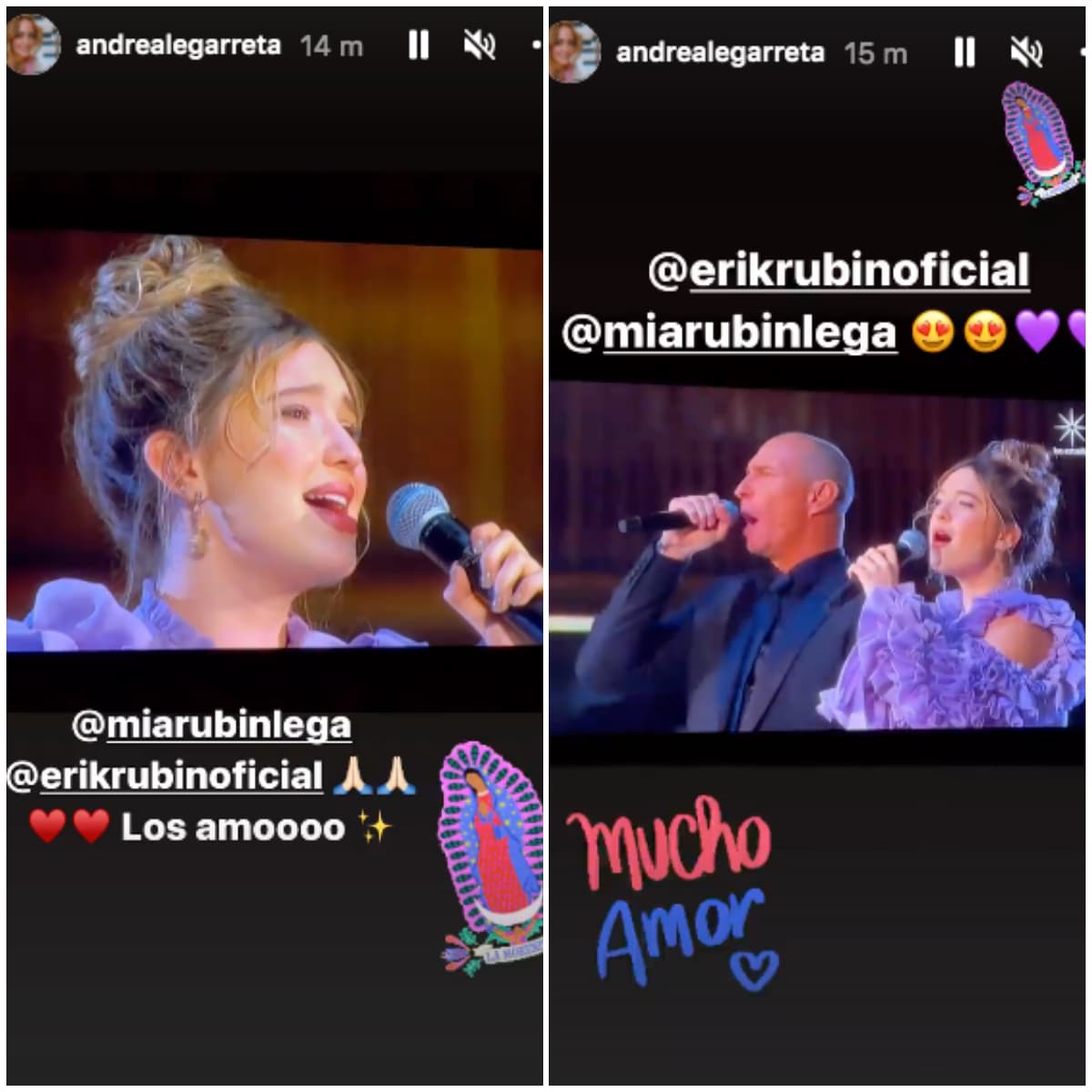 Esta es la reacción de Andrea Legarreta al ver a Erik y Mía Rubín en las Mañanitas a la Virgen
