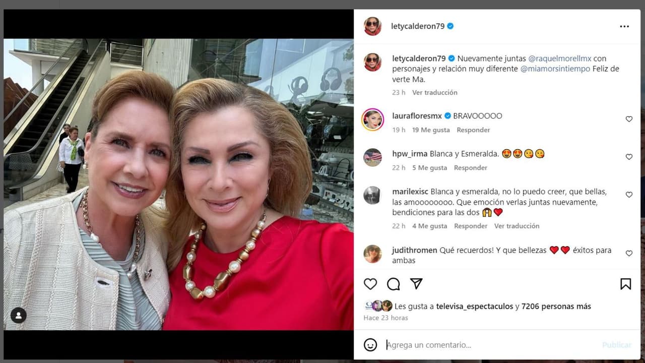 Lety Calderón se reencuentra con actriz de Esmeralda a casi 30 años del estreno de la telenovela.