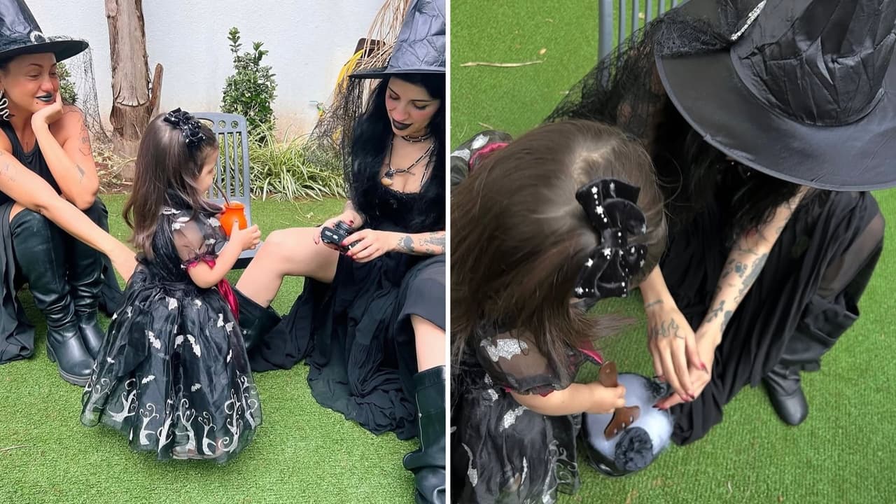 Cazzu e Inti celebraron Halloween disfrazadas de brujas