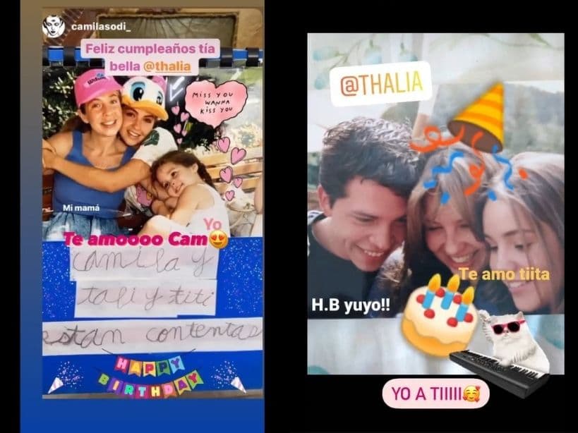 Thalía recibió las felicitaciones de sus sobrinos, quienes le enviaron cariñosos mensajes