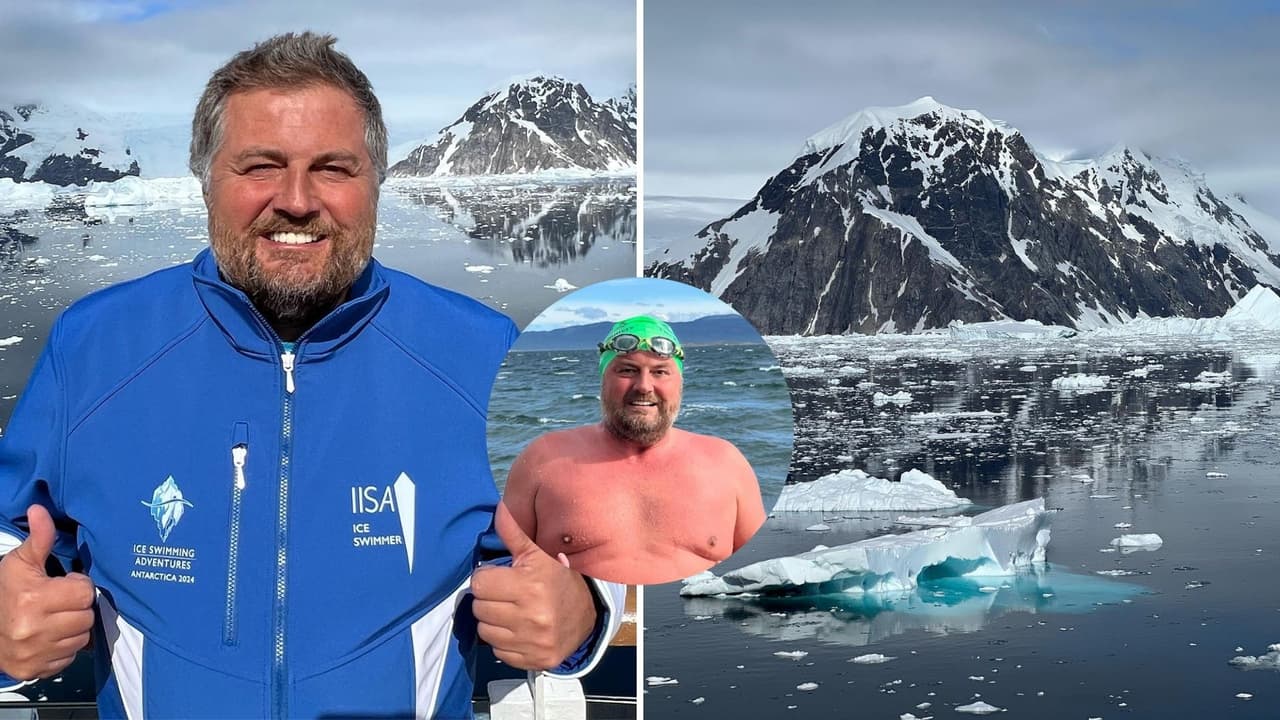 Nadador cuenta lo doloroso que fue nadar un kilómetro en las gélidas aguas de la Antártica