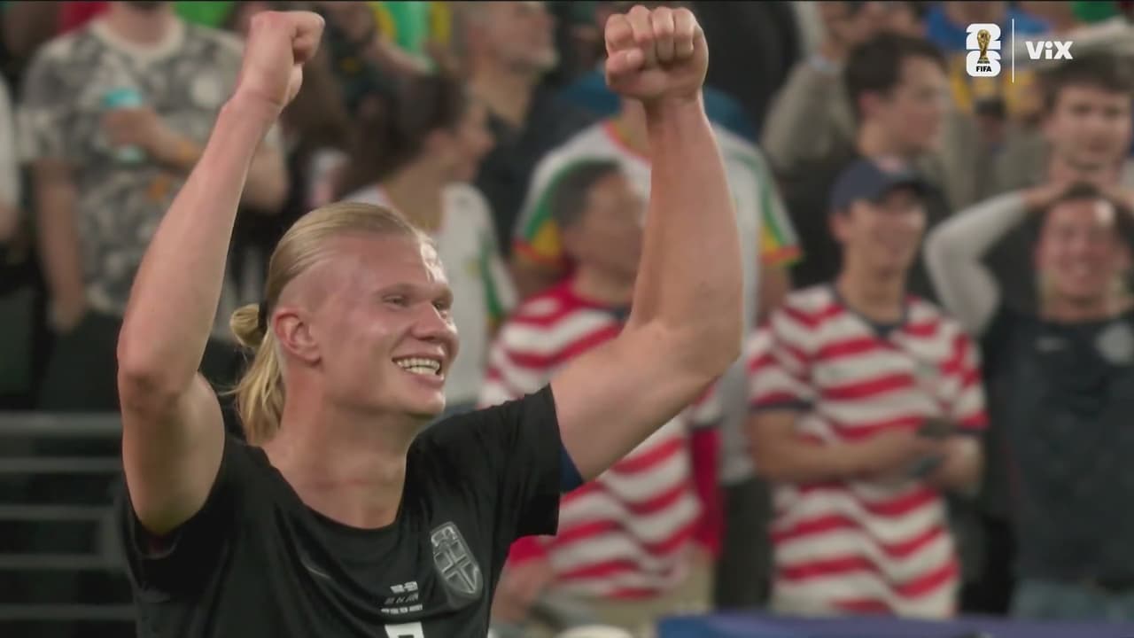 ¡Doblete de Erling Haaland! Gran remate para el 3-1 de Noruega