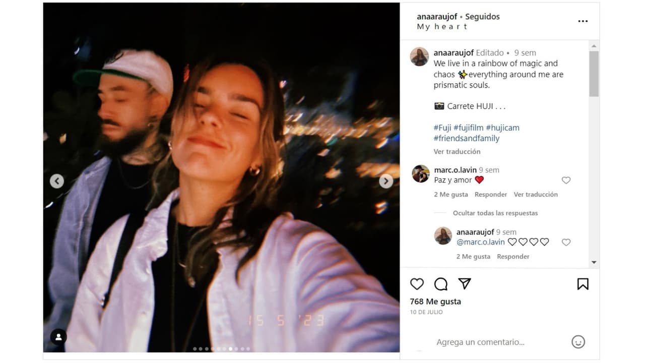 Ana Araujo se mostró con Marco Lavin.