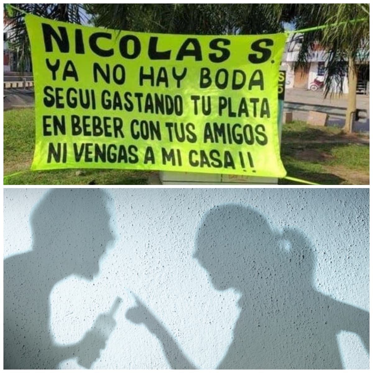 Con mensaje en manta, novia cancela boda