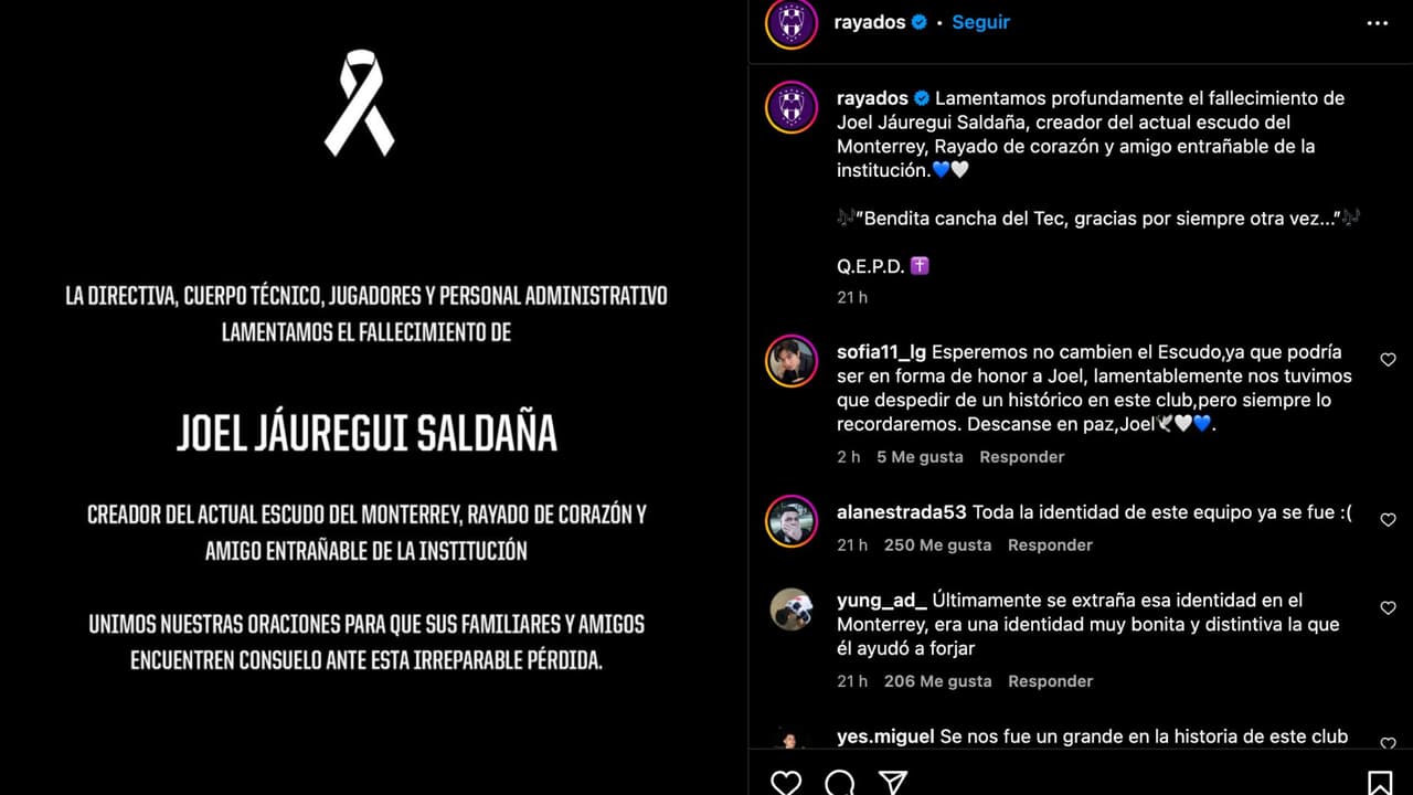 Rayados despidió al músico con un emotivo mensaje.