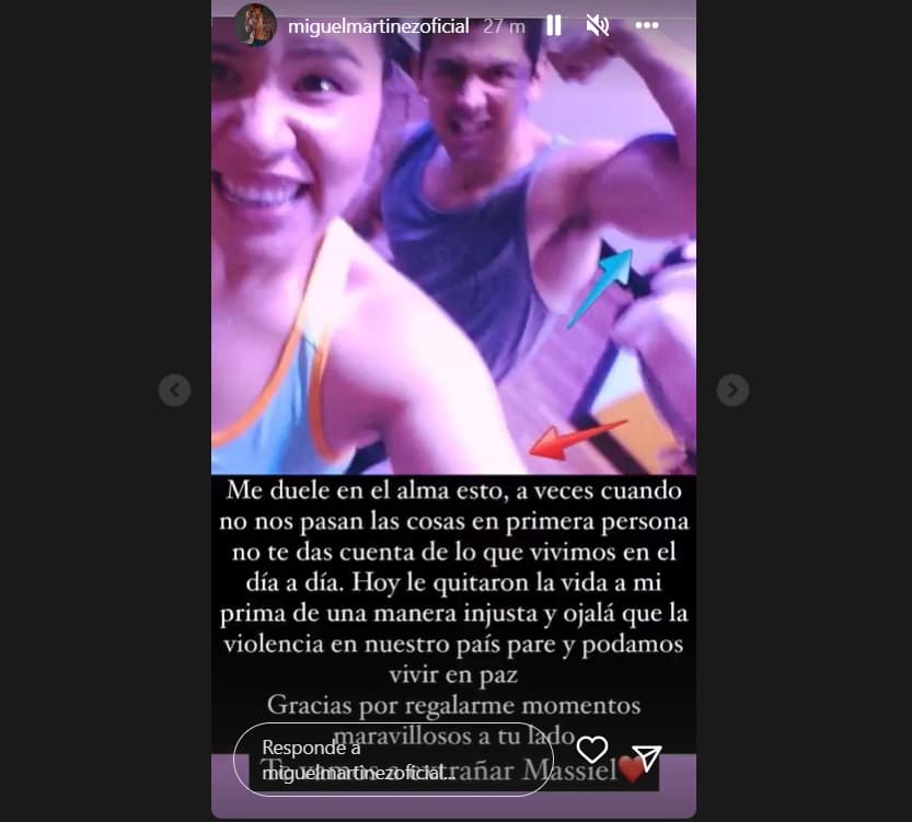 Miguel Martínez dedica emotivo mensaje a su prima Massiel