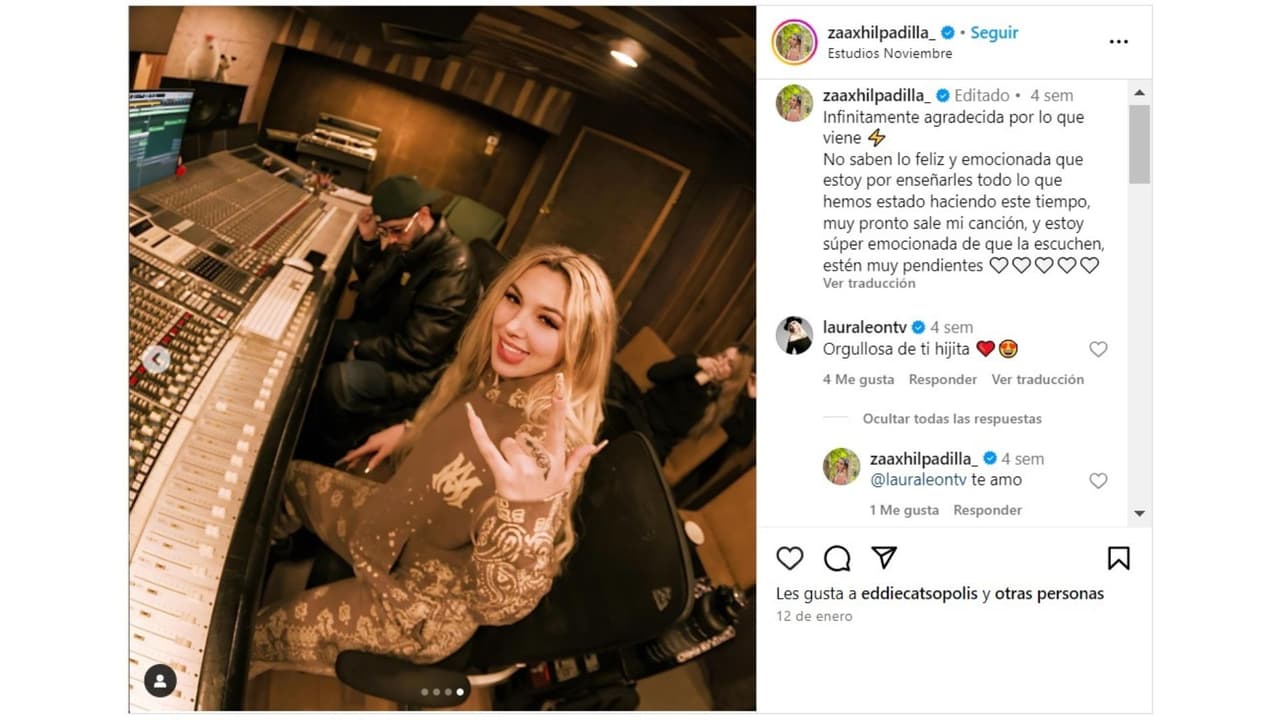 Zaaxhil Padilla, nieta de Laura León, lanzará música pronto.
