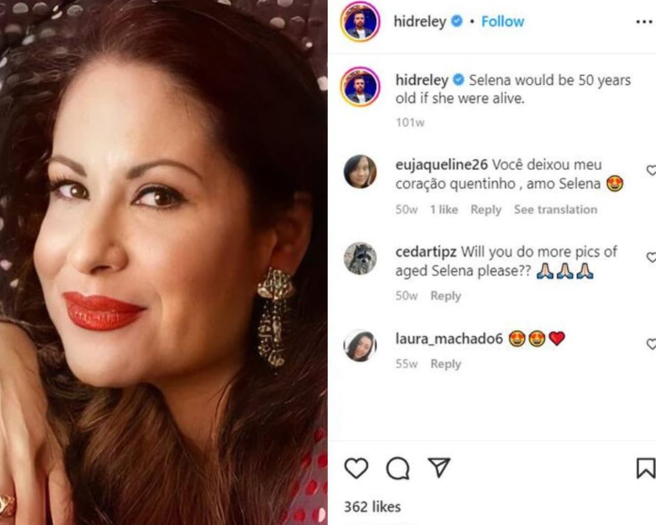 Así se vería Selena Quintanilla, según la inteligencia artificial.