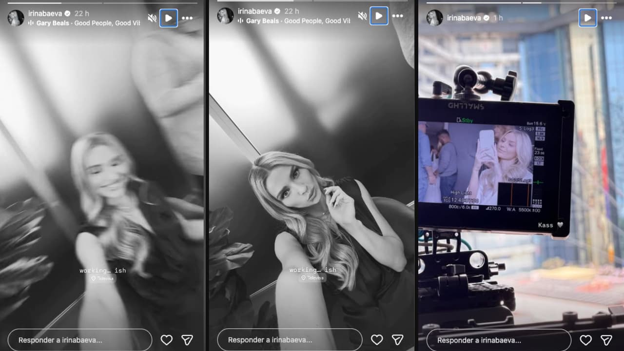 Irina Baeva en las grabaciones de la telenovela 'Tan cerca de ti'