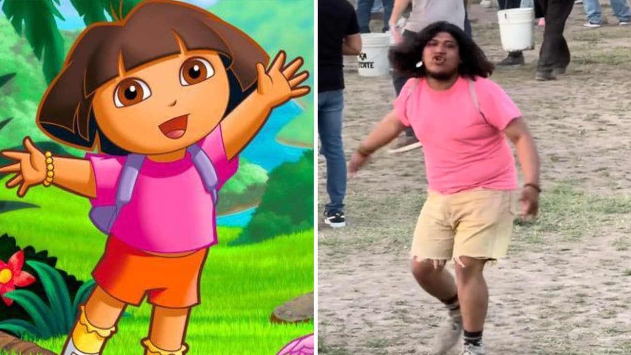 Joven se viste como 'Dora la exploradora' en festival de música y conquista con sus pasos de baile