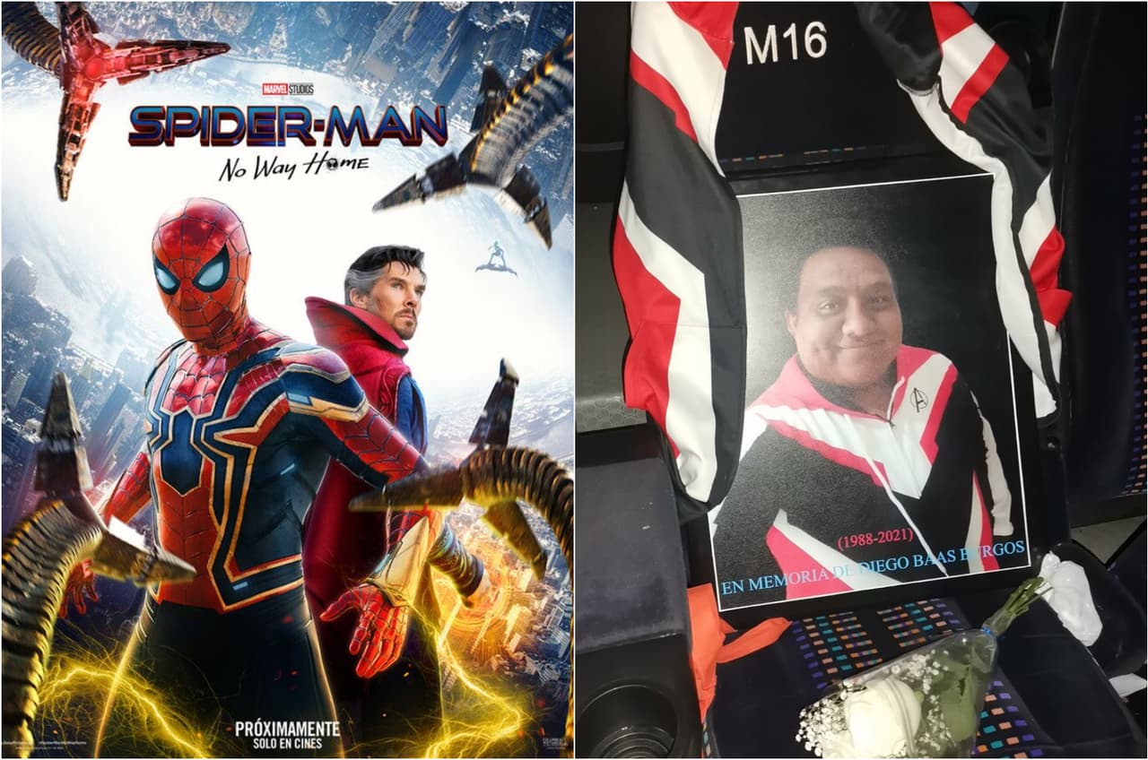 Hombre muere antes del estreno de Spider-Man y esposa lleva su foto al cine