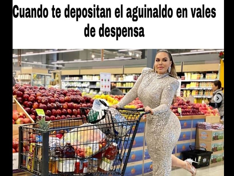 El usuario @marcera.feer bromeó con el aguinaldo para hacer las compras.