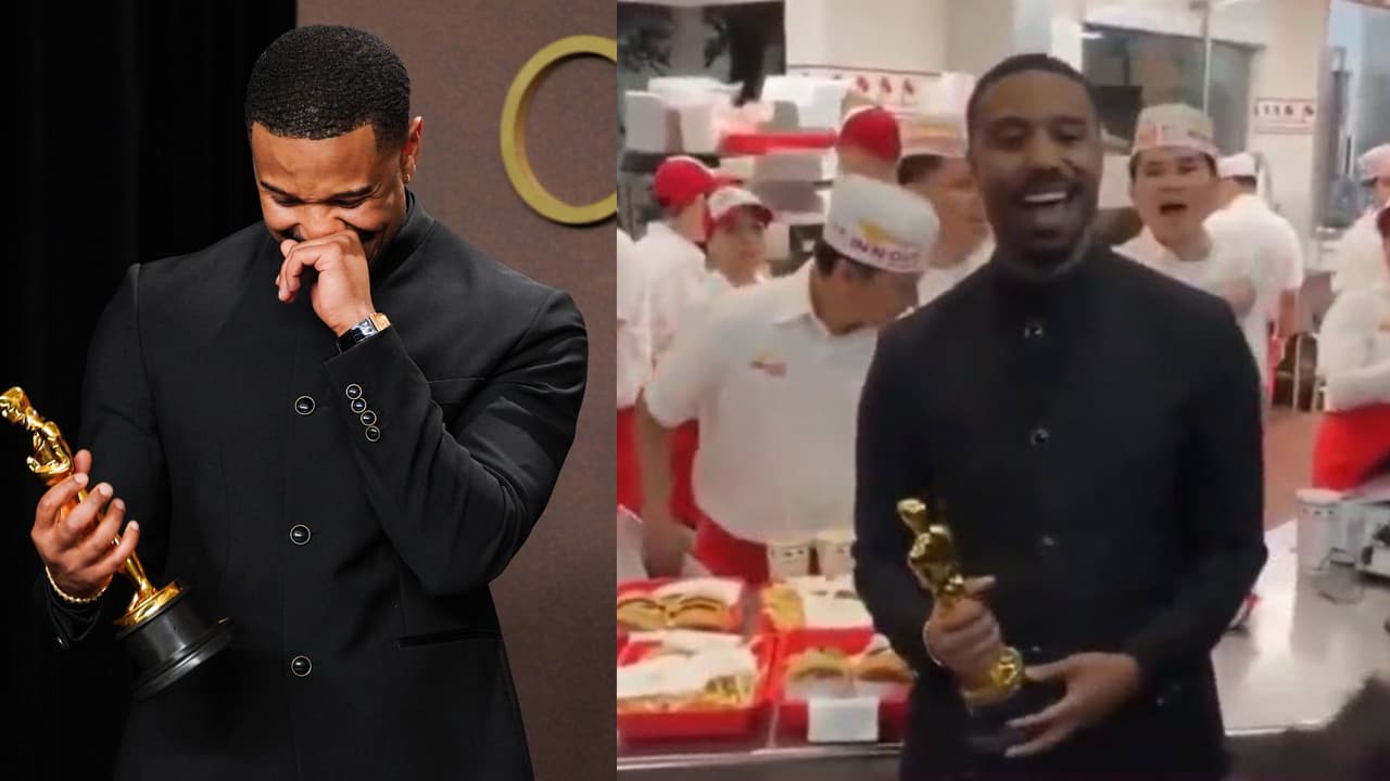 Michael B. Jordan celebra su Oscar comiendo una hamburguesa en restaurante de comida rápida