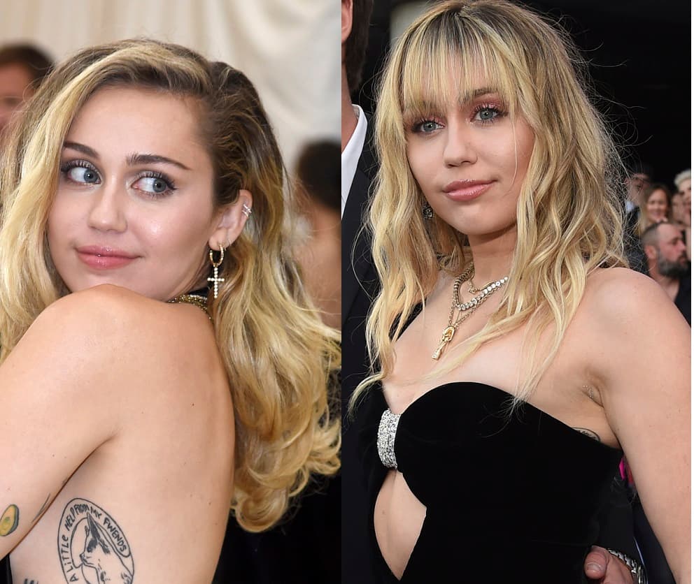 Otra celebridad que se atrevió a los flecos es Miley Cyrus; la cantante no sólo cambió de estilo, sino que además emocionó a más de un fan al regresar al look entrañable de su personaje en Hannah Montana.