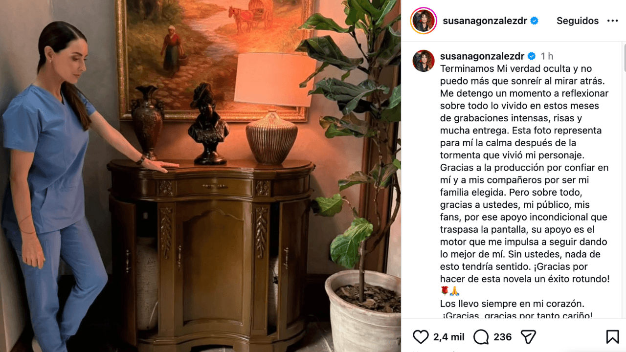 Susana González hace fuerte revelación tras final de Mi Verdad Oculta; casi llorando, publica inesperada foto