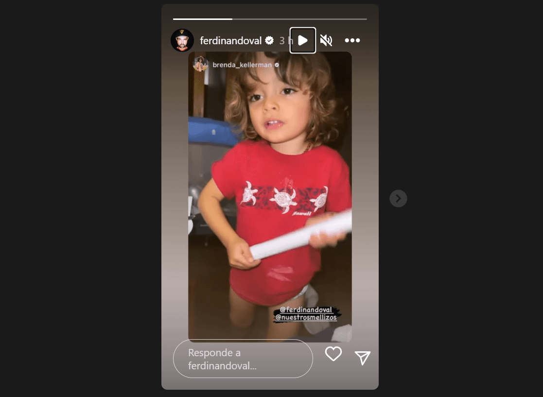 Ferdinando Valencia presume a su hijo Tadeo de 3 años