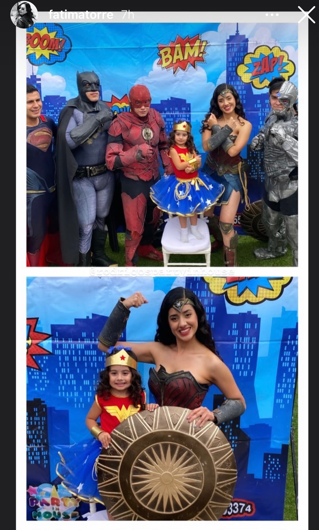 Y, claro, como es común en las fiestas infantiles, el festejo de Isabella contó con la presencia de diversos superhéroes del Universo de DC Comics, incluyendo a la famosa 'Mujer Maravilla'.