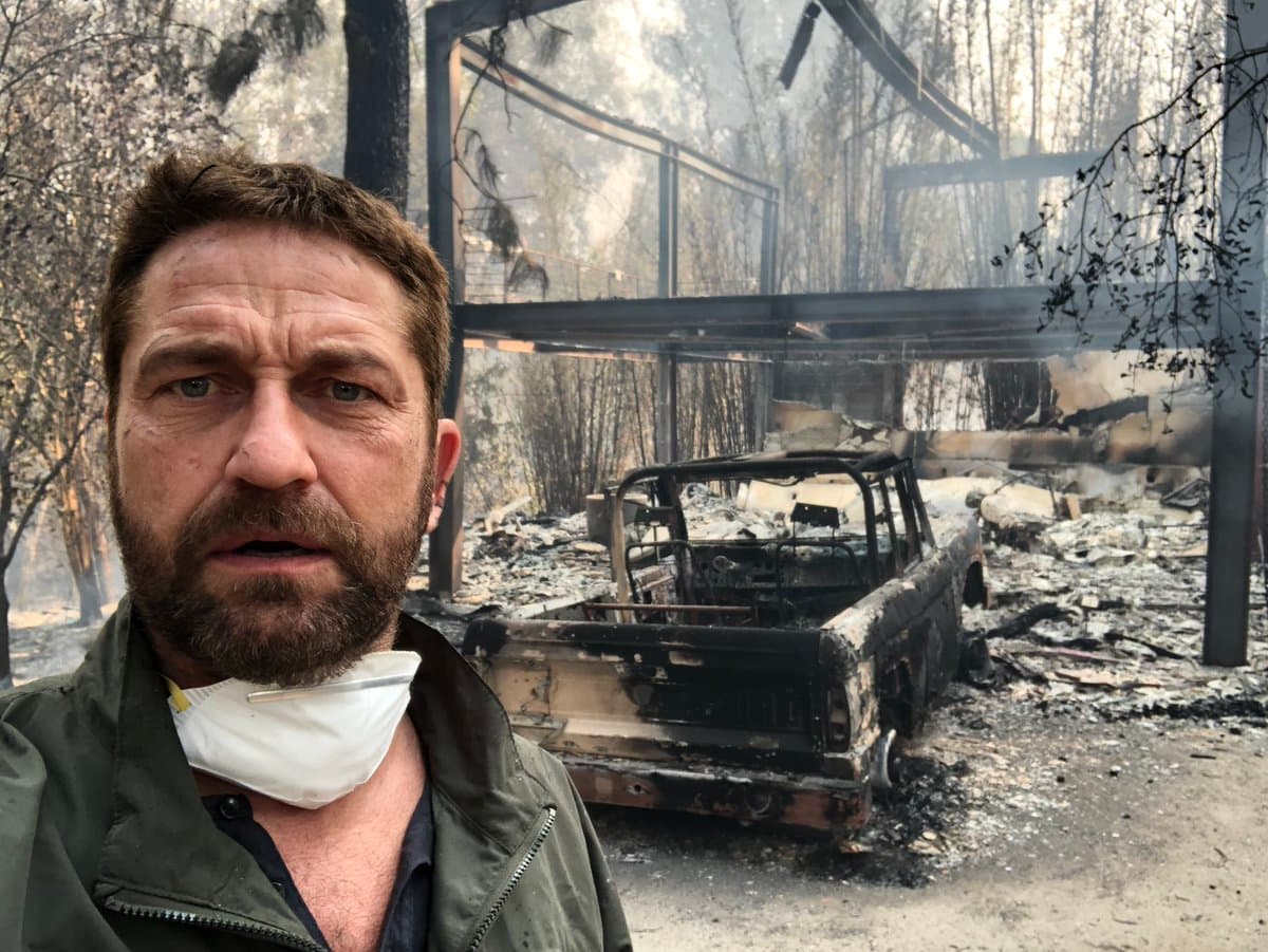 Gerard Butler agradeció al Departamento de Bomberos de Los Ángeles por su esfuerzo, a pesar de haber perdido su hogar.