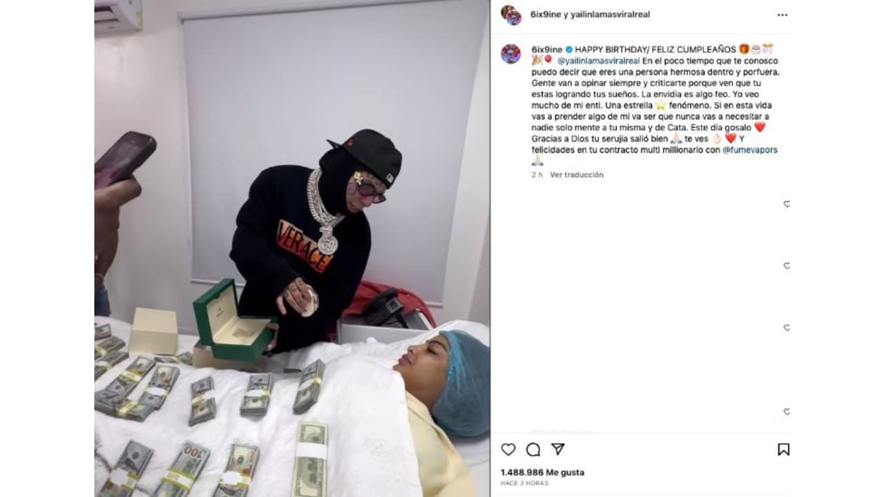 Tekashi celebró a Yailin en su pasado cumpleaños.