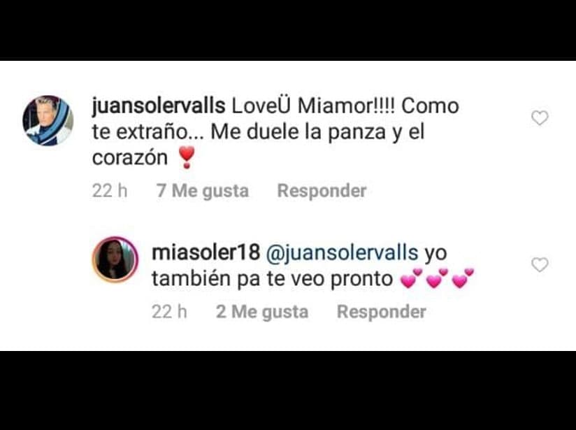 Juan Soler envía tierno mensaje a su hija Mia