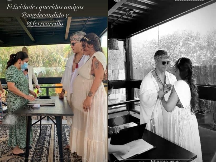 Fernando Carrillo y su novia se casaron en Tulum, Quintana Roo.