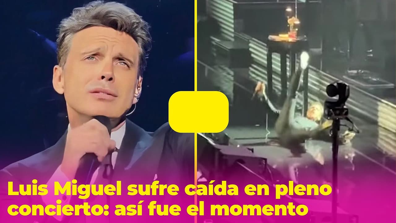 Luis Miguel sufre caída en pleno show tras tomar medidas contra Aracely Arámbula por sus hijos