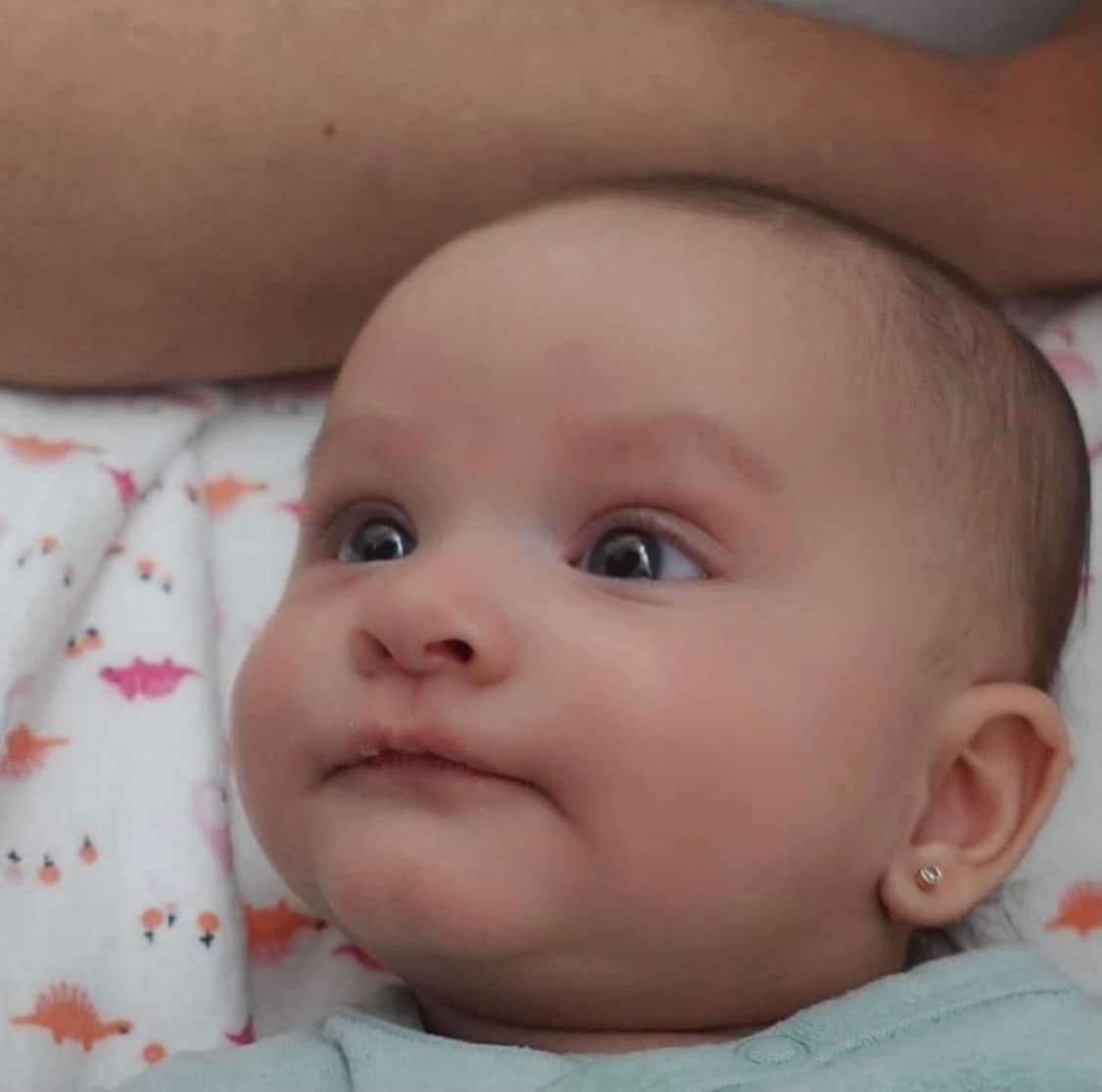 Es así como en esta serie de diapositivas se puede apreciar lo despierta que es la pequeña, quien con tan solo tres meses de nacida ha cautivado a sus padres y a su famosa abuela.
